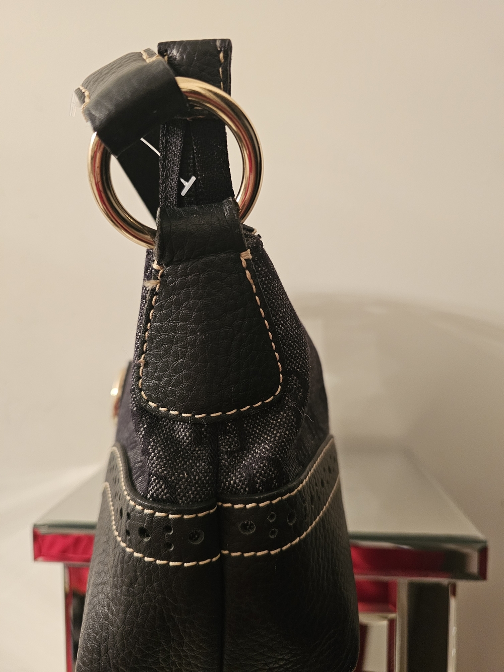 Dooney & Bourke Black Shoulder Bag with Gold Accent - Picture 3 of 5